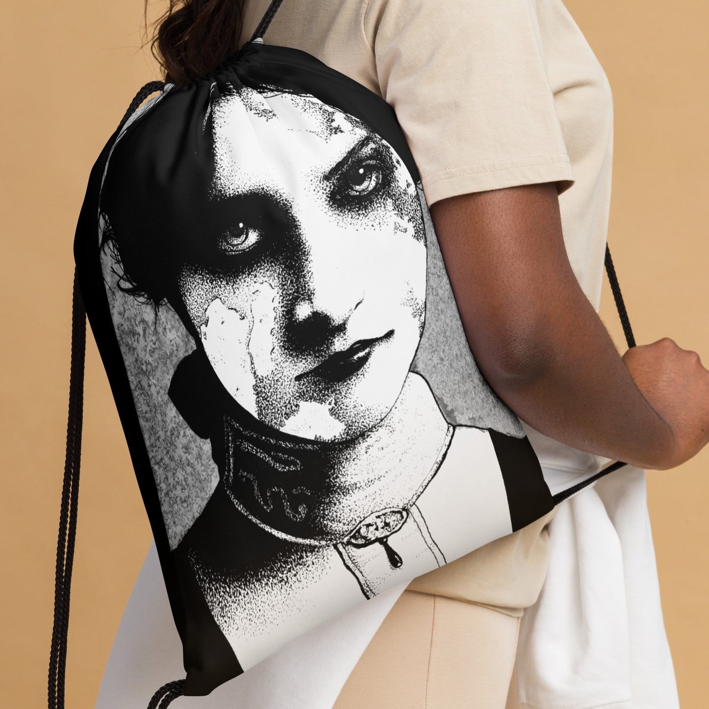 Shattered Widow Drawstring Bag